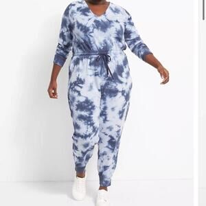 Lane Bryant Uniquely Hand Dyed LIVI Tie-Dye Jumpsuit
